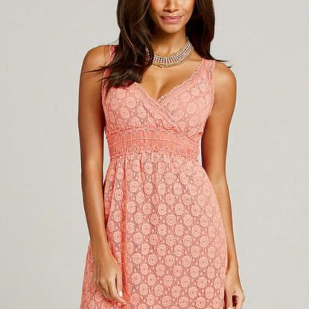 Coral Addison Lace Dress